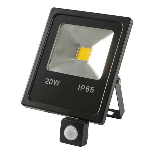 Warm White (3000K) Aluminum Waterproof LED Flood Light with Sensor 20W 100lm/W IP65