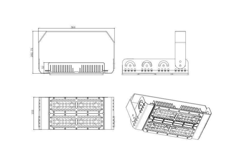 Chinoiserie 100W LED Flood Lamp with Good Thermal Dissipation LED Project Lamp