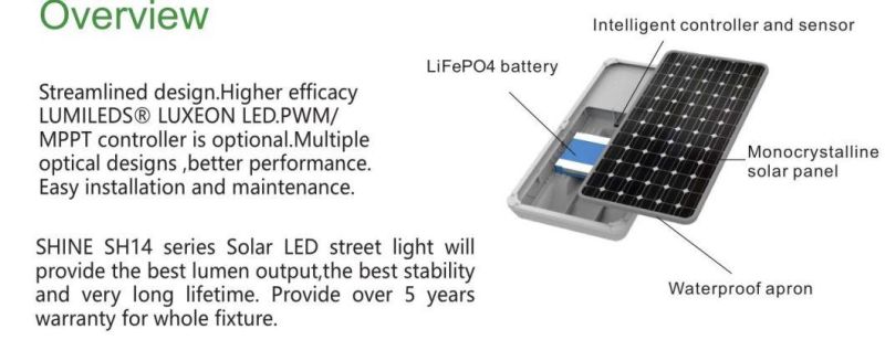 High Brightness Solar Street Light with Outdoor LED All in One Solar Street Lighting