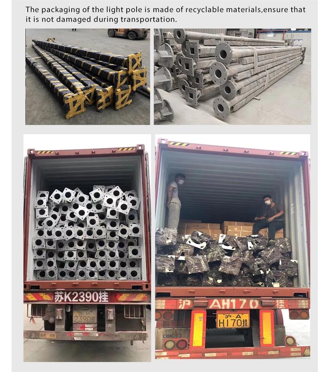 Engeering Steel Q235 Street Light Pole for High Way, Main Road 3m~12m