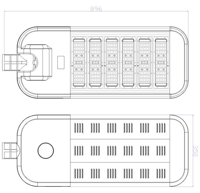 300W 170lm/W Outdoor Adjustable Solar LED Street Lamp with Ce& RoHS Approval
