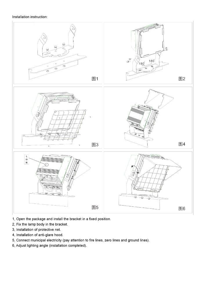 High Lumen 400W Square High Mast Construction Site/ Sports Stadium LED Lighting