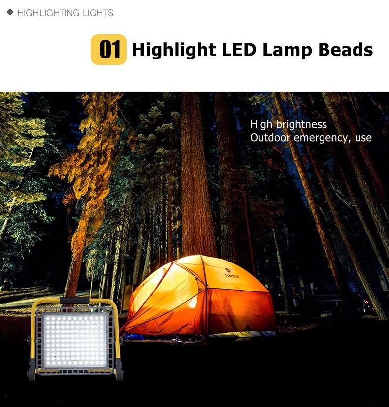 New Portable Charging 100W LED Floodlight for Camping Lighting