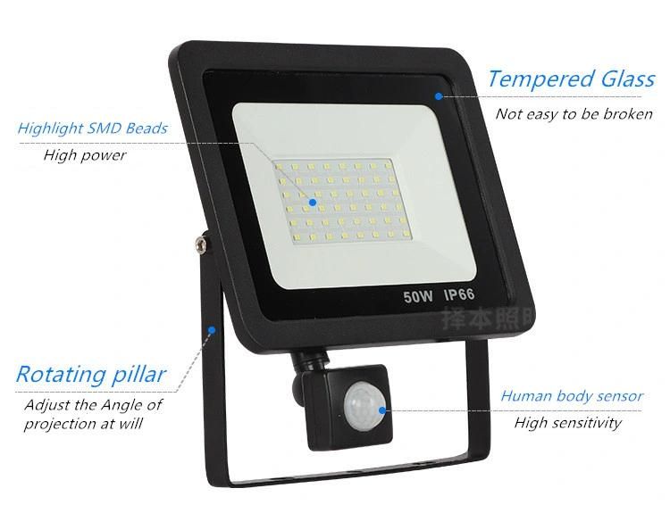 LED Induction Floodlight Body Induction Ultrathin Floodlight SMD