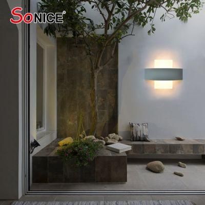Household Hotel Corridor Garden Waterproof Die Casting Aluminium Acrylic up and Down Outdoor LED Cloud Light Wall Lamp