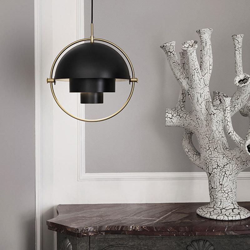 2022 Nordic Classic Pendant Lamp Electroplated Copper Lamp Designer Model Room Bar Cafe Semicircle Deformation Pendant Light