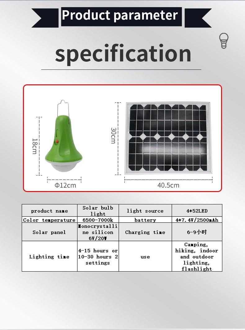 Solar Powered Hand Lamp Long-Lasting Energy Saving Outdoor Camping Repair Car Emergency Lighting