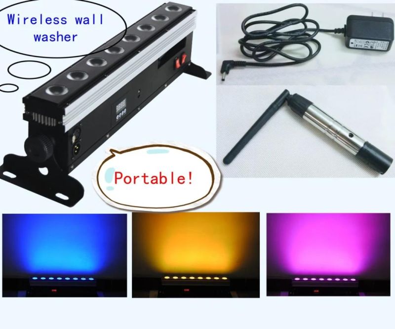 Mini Rechargeable Battery 8*10W 4in1 LED Portable Wireless LED Bar