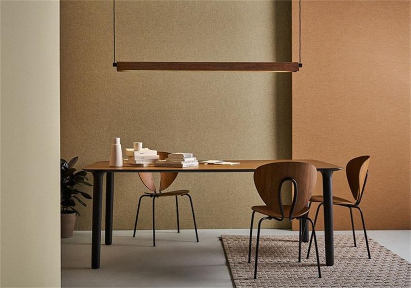 Roof S Commercial Indoor Suspended LED Linear Pendant Light Wooden Hanging Linear Pendant Light