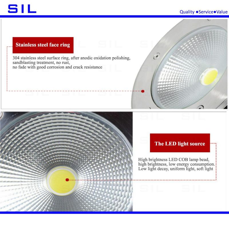 High Lumen COB LED Buried Light Underground 25W IP68 Waterproof Inground Lamp