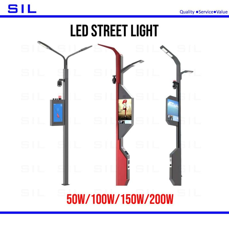 5g Outdoor IP65 Roadside Advertising Light Pole Display Screen HD Street Pole Advertising LED Street Light