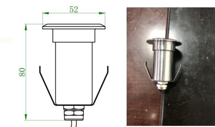 New Design Outdoor LED Deck Lighting IP68 Anti Glare 3W Inground Light Uplighter with Honey Comb DC24V Underground Light