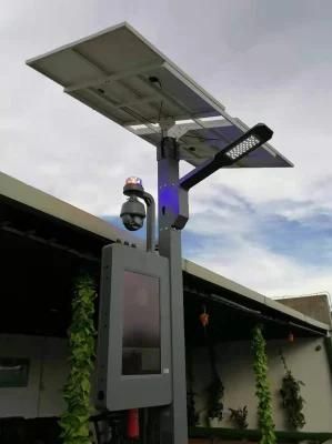 100% Solar Powered off-Grid Smart Countryside Iot Street Light with CCTV and Alarm Light for Remote Area