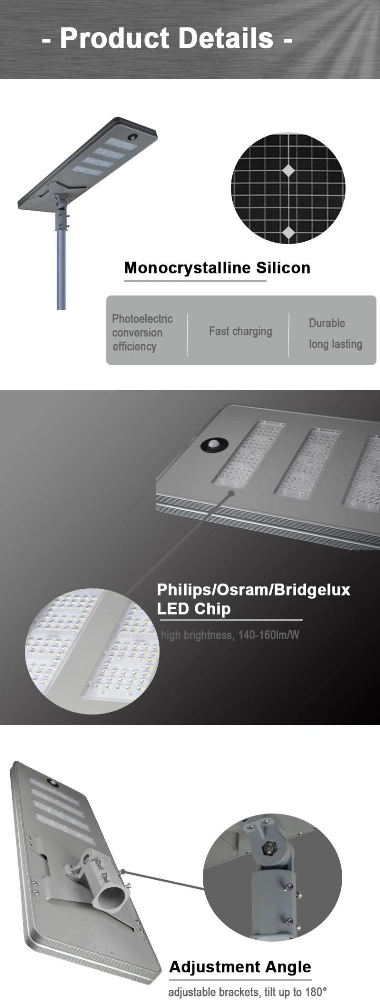 120watts Solar Street/Gardenroad Light/Lamp Luz LED in Shenzhen China