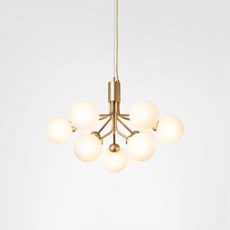 2022 Nordic Metal Glass Ball Magic Bean Lamp Living Room Chandelier Bouquet Decoration Pendant Light