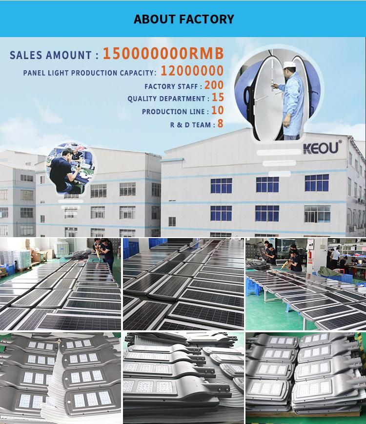Keou Outdoor Lighting Solar Products LED Lamp Integrated Solar Light LED Light Motion Sensor LED Street Light All in One Solar Street Light