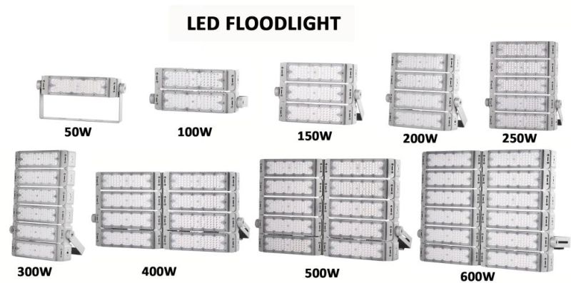Aluminum Die-Casting Heat Fin 100W-1200watt High Mast Light 160lm/W LED Flood Light