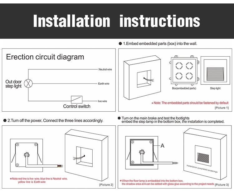 LED Under Cabinet Light Modern Smart PIR Motion Sensor Photosensitive 86*86 Square 3W LED Stair Step Wall Lights for Kitchen