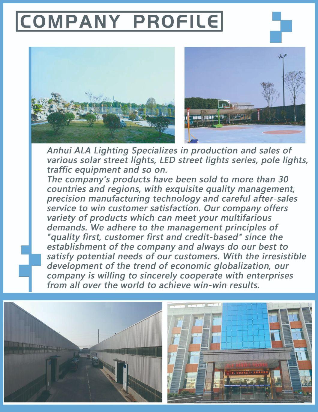 Ala Factory Direct Sale High Lumen Outdoor IP65 30W 50W 100W 120W 150W 200W 300W Solar LED Street Light