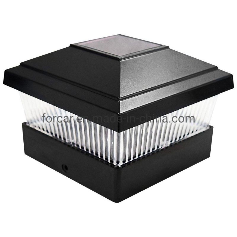 Wholesale Quality LED Post Decoration Lighting Outdoor Garden Waterproof Square Black Landscape Post Cap Lamp Solar Powered LED Garden Light