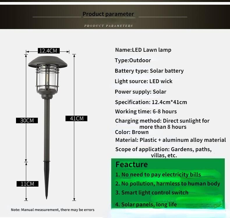 Modern Design Pathway Garden Lawn Lights and Decoration in One Outdoor IP65 Waterproof LED Solar Garden Light