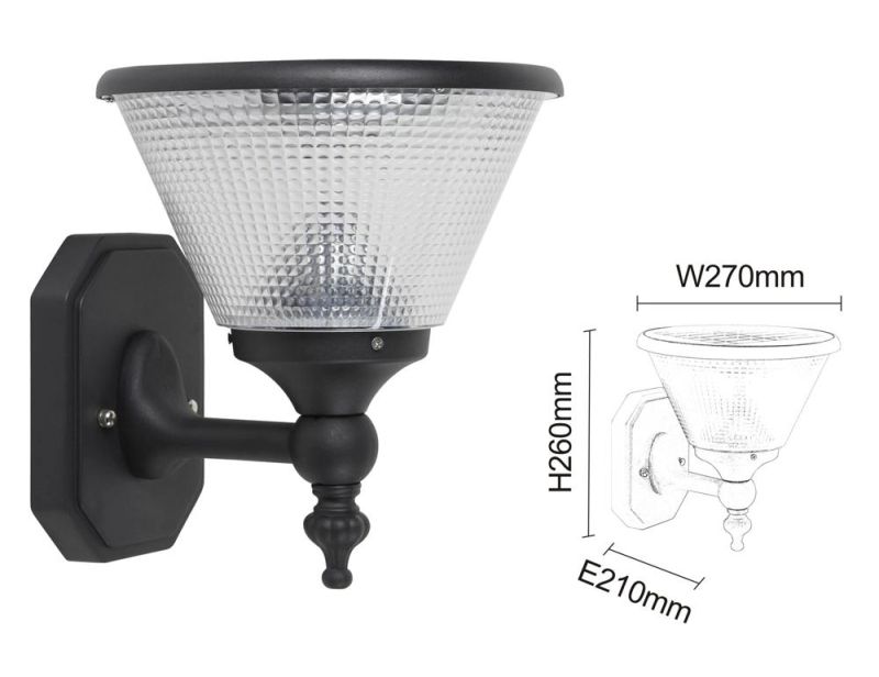 3W Outdoor IP65 Garden Lantern CE Solar LED Wall Light