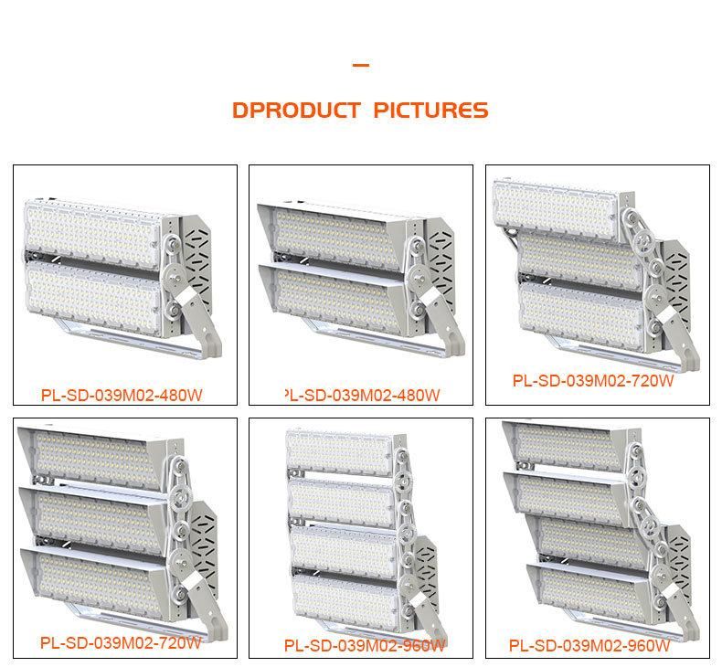 160lm/W LED Sport Flood Light 1000W 1200W Football Stadium 1000 Watt LED Flood Light Moduler 10/25/40/60/90 Deg