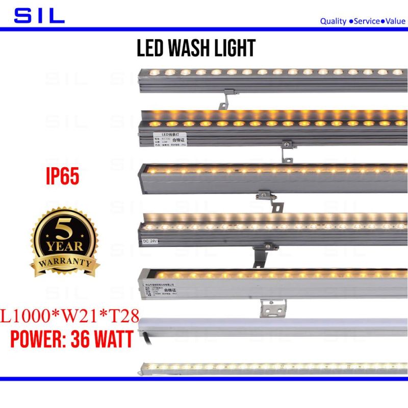 LED Linear Light DMX R/B/Y/W/G/RGBW Color Changing 36W L1000mm Wash Bar Light IP65 LED Wall Lighting