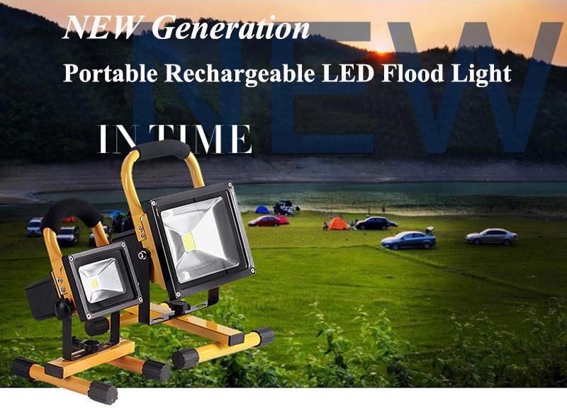 IP65 White Blue Red Warning Flash Lighting 50W Portable Rechargeable Emergency LED Flood Light