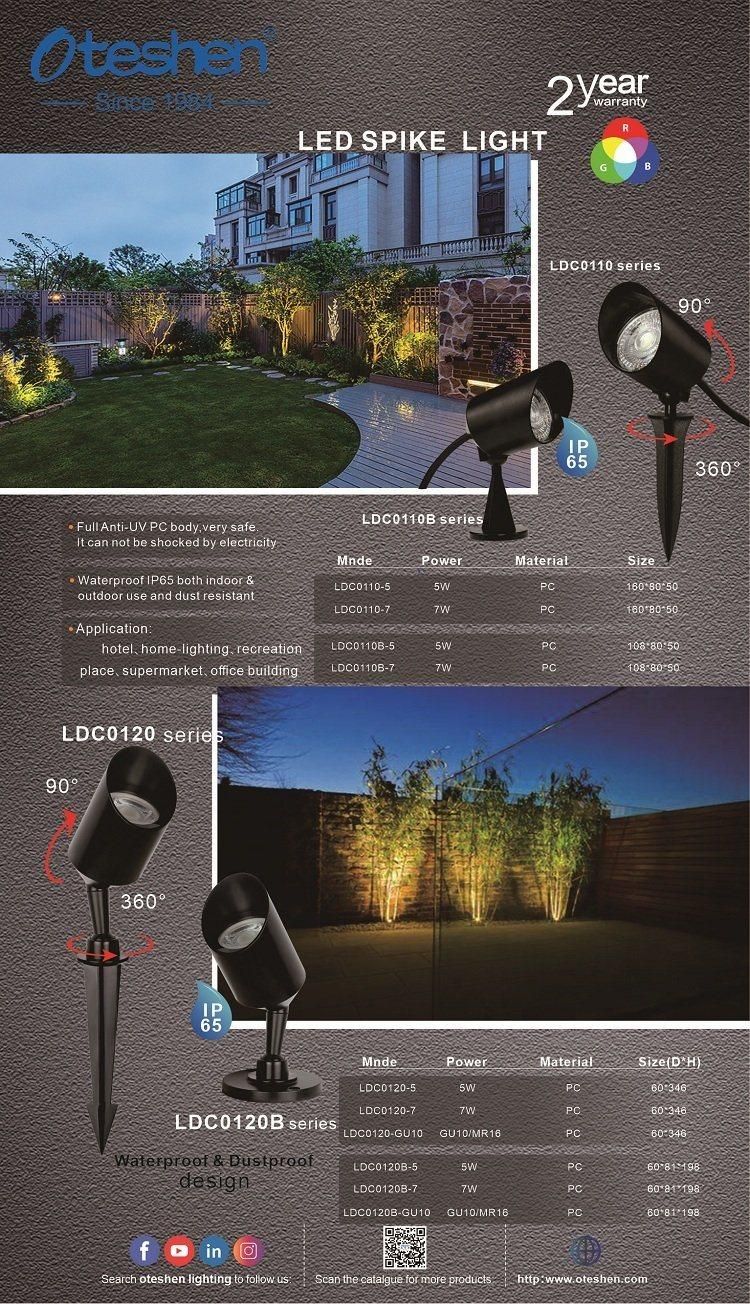 Garden Style IP65 Oteshen 160*80*50mm China Spike LED Lawn Light