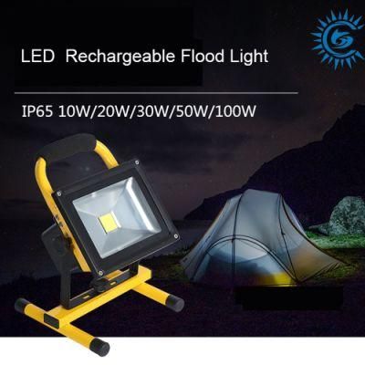 Outdoor 10W 20W 30W 50W 100W 150W Portable Rechargeable LED Flood Light Stadium Lights IP65 Waterproof 6000K for Playground Stadium