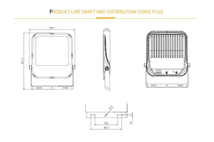 150W Outdoor IP66 Slim LED Flood Light LED Outdoor Ultrathin Flood Light