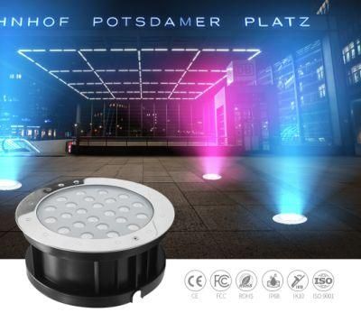 18W DC24V External Control LED Underwater Light SS316L Stainless Steel LED Ground Light Pool Lighting