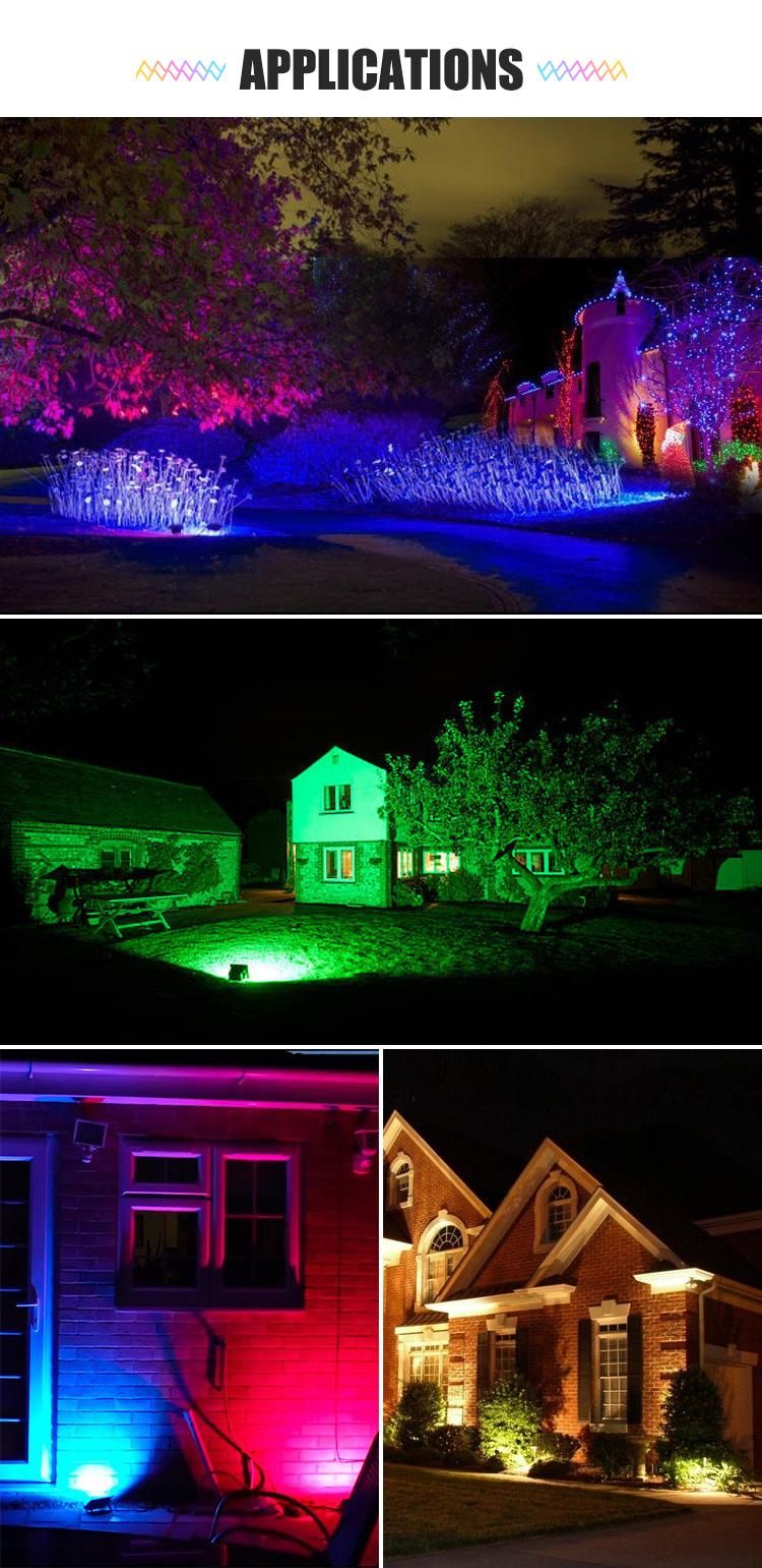 Factory Colorful 20W Waterproof Smart Flood Lights for Garden