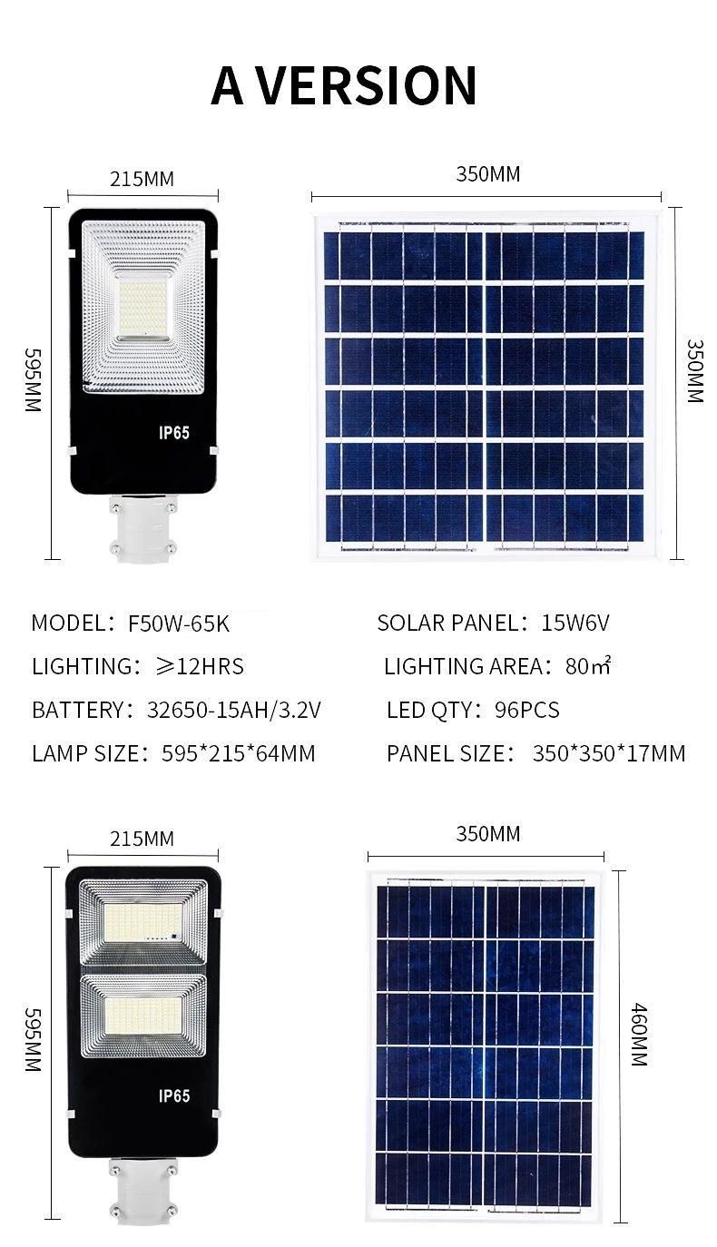 50W Solar Street Light Factory Pricing Waterproof IP65 Landscape Lighting Energy Saving