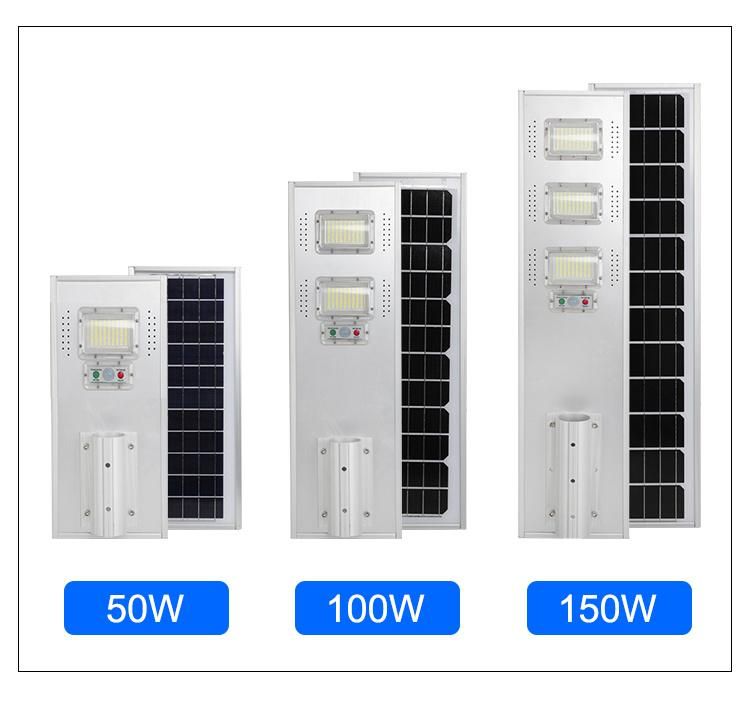 150W Solar Street Light Outdoor, IP65 Waterproof Dusk to Dawn Solar LED Street Light