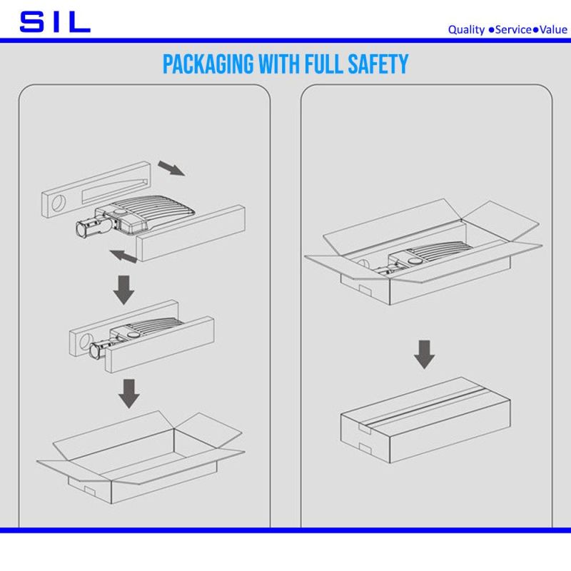 LED Shoebox Lights - Slip Fit Mount - with Photocell - Black Housing 150W LED Street Lights