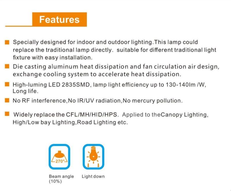 150W LED Corn Bulb Stubby Post Top Outdoor Street Retrofit UL Dlc Light