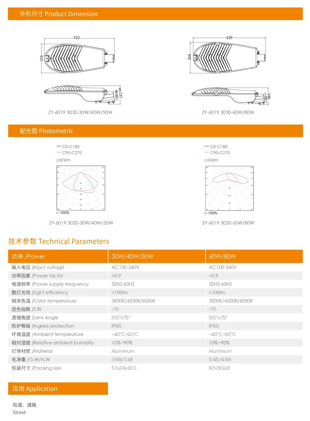 Lower Factory Price Aluminum LED Waterproof 0utdoor LED Street Light