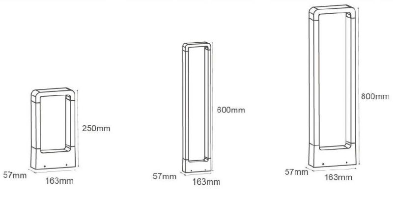 800mm Outdoor IP65 Chips LED Bollard Landscaping Lighting Garden Lighting with CE