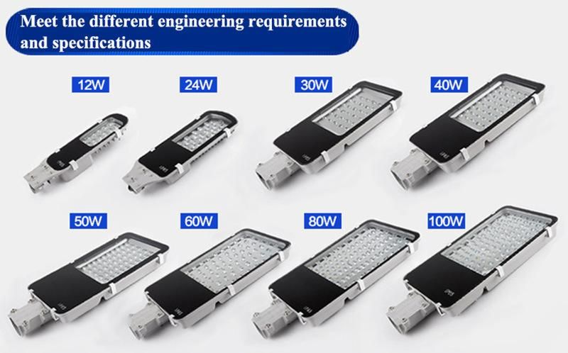 Factory Price Road Street Lamp 40W/60W/80W/100W/120W LED Street Light with Rador Sensor Photocell Outdoor Garden HPS Project Lighting Luminaria LED