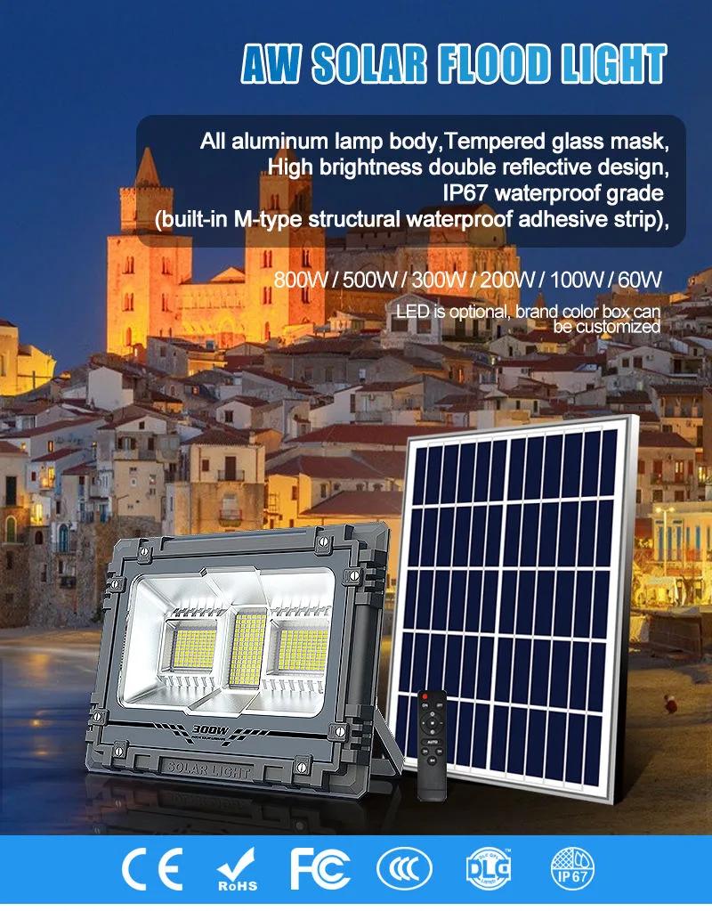2022 Factory Selling Flashing Remote Control LED Solar Floodlight Environmental Protection