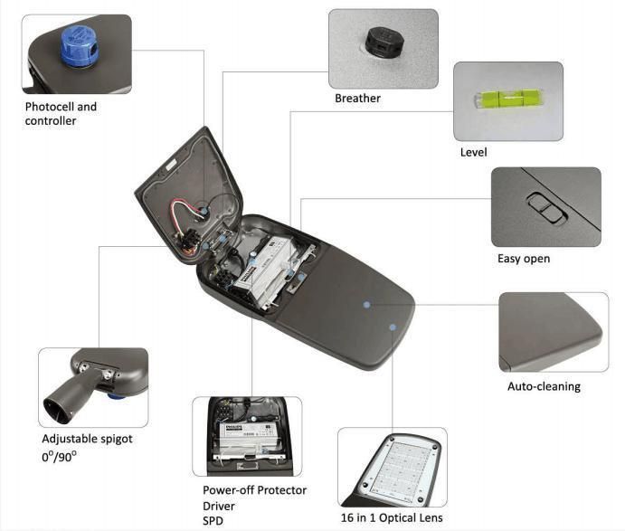 Outdoor Lighting with ENEC IP66 Ik10 180W LED Street Light