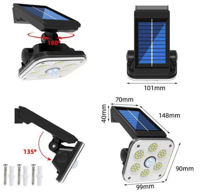 Outdoor LED Solar Wall Light with Lithium Battery for Garden