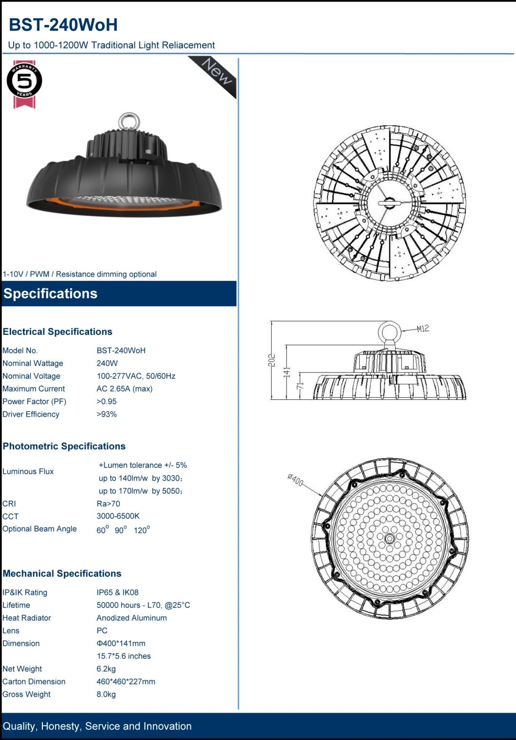 Oh Series 240W Most Unique UFO LED High Bays Light