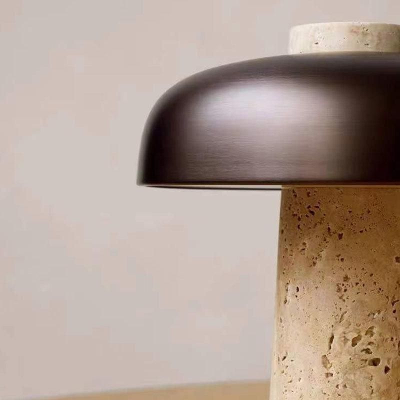 2022 Travertine Body Table Lamps Mushroom Style Bedroom Stone Table Light