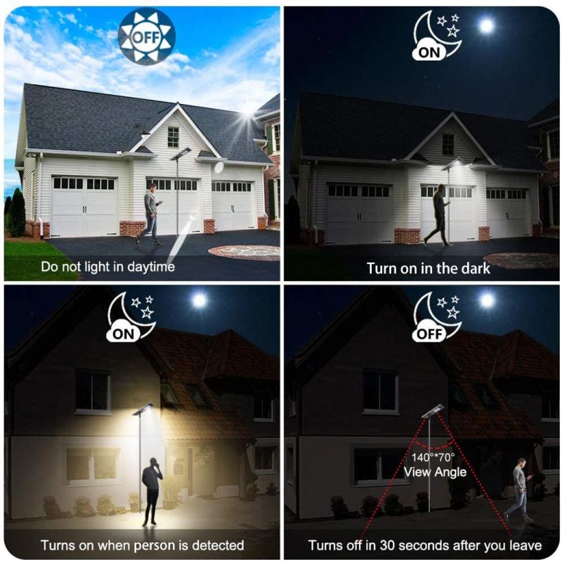 Outdoor Integrated Renewable Energy LED Solar Street Light with Motion Sensor 40W 50W 60W Lithium Battery Lamp