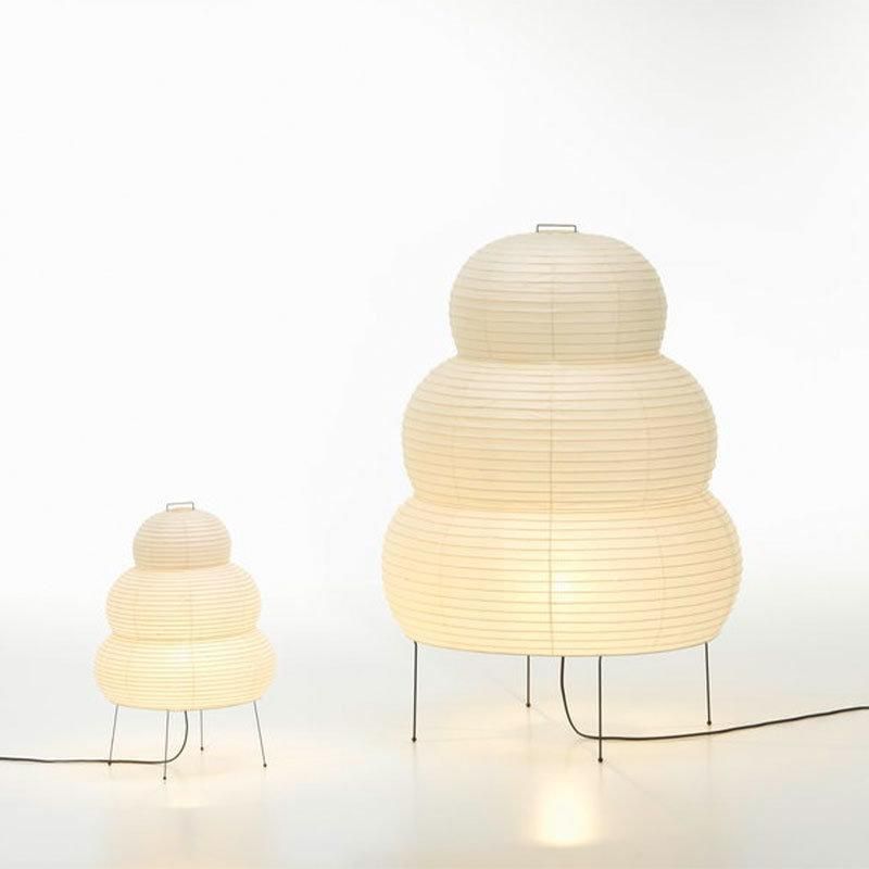 2022 White Round Lamp Shades Paper Bamboo Style Ribbed Lampshade Party Decoration Lamp Ball Floor Lamp
