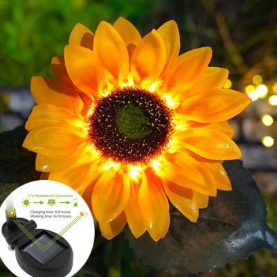 LED Power Outdoor Waterproof Lamp Solar Flower Stake Light for Garden Landscape