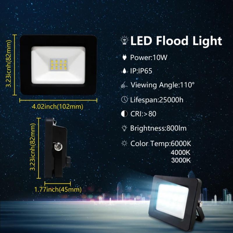 China Factory LED 10W Flood Light High Lumen LED Outdoor IP65 Floodlight for Garden Yard Square Lighting